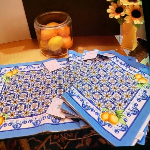5 Placemats Brand New with Labels. Modern Southern Home Al Fresco Blue & White. - Picture 10 of 14